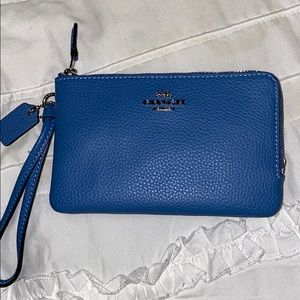 Coach Sky Blue Double Zip Wallet
